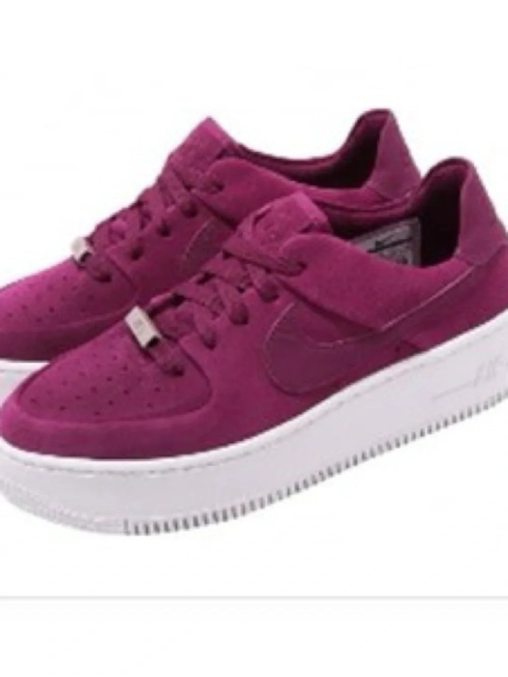 Nike Women’s Fuchsia Suede Air Force Ones White Platform Sole